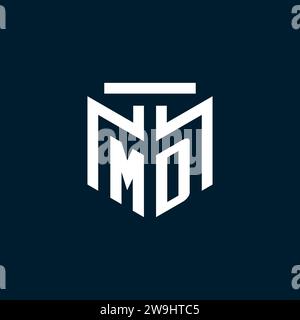 MD monogram initial logo with abstract geometric style design inspiration Stock Vector