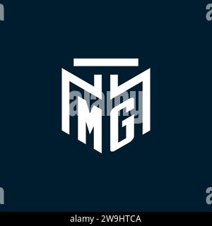 MG monogram initial logo with abstract geometric style design inspiration Stock Vector