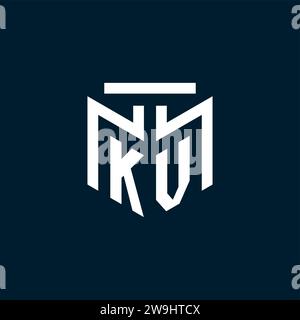 KV monogram initial logo with abstract geometric style design inspiration Stock Vector