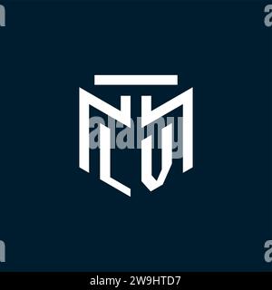 LV monogram initial logo with abstract geometric style design inspiration Stock Vector