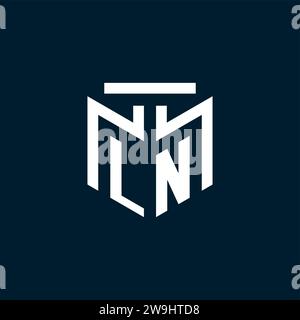LN monogram initial logo with abstract geometric style design inspiration Stock Vector