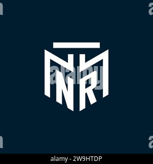 NR monogram initial logo with abstract geometric style design inspiration Stock Vector