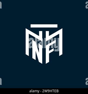 NF monogram initial logo with abstract geometric style design inspiration Stock Vector