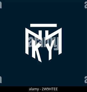 KY monogram initial logo with abstract geometric style design inspiration Stock Vector