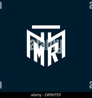 MR monogram initial logo with abstract geometric style design inspiration Stock Vector