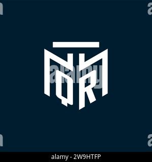 QR monogram initial logo with abstract geometric style design inspiration Stock Vector