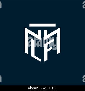 LF monogram initial logo with abstract geometric style design inspiration Stock Vector