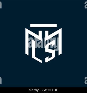 LS monogram initial logo with abstract geometric style design inspiration Stock Vector