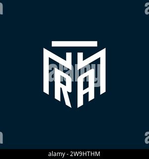 RA monogram initial logo with abstract geometric style design inspiration Stock Vector