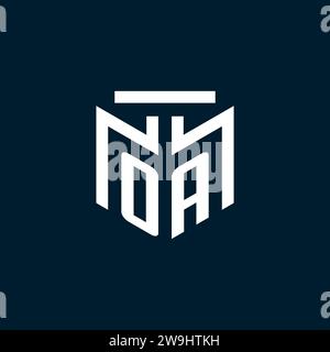 OA monogram initial logo with abstract geometric style design inspiration Stock Vector