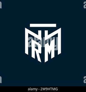 RM monogram initial logo with abstract geometric style design inspiration Stock Vector