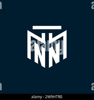 NN monogram initial logo with abstract geometric style design inspiration Stock Vector