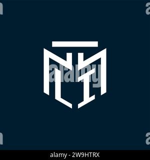 LI monogram initial logo with abstract geometric style design inspiration Stock Vector