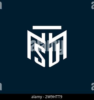 SU monogram initial logo with abstract geometric style design inspiration Stock Vector