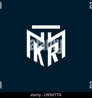 KR monogram initial logo with abstract geometric style design inspiration Stock Vector