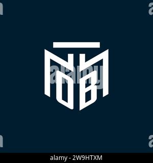 OB monogram initial logo with abstract geometric style design inspiration Stock Vector