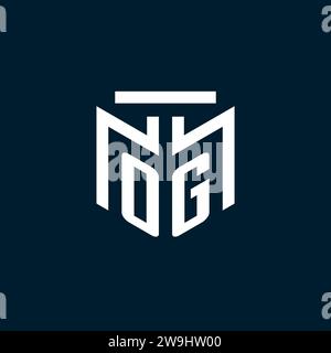 OG monogram initial logo with abstract geometric style design inspiration Stock Vector
