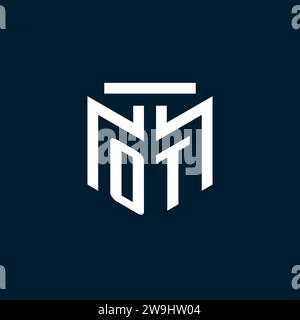 OT monogram initial logo with abstract geometric style design inspiration Stock Vector