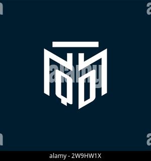 QD monogram initial logo with abstract geometric style design inspiration Stock Vector