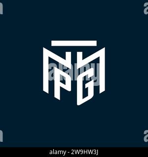 PG monogram initial logo with abstract geometric style design inspiration Stock Vector