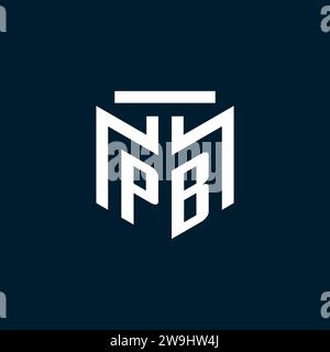 PB monogram initial logo with abstract geometric style design inspiration Stock Vector