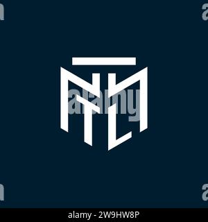 TL monogram initial logo with abstract geometric style design inspiration Stock Vector