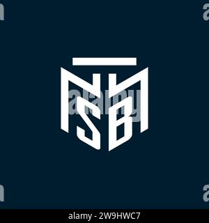 SB monogram initial logo with abstract geometric style design inspiration Stock Vector