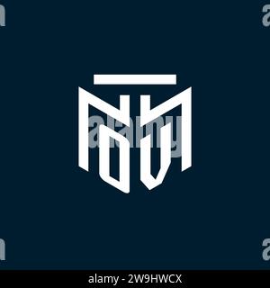 OV monogram initial logo with abstract geometric style design inspiration Stock Vector