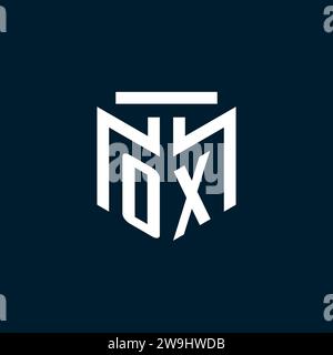 OX monogram initial logo with abstract geometric style design inspiration Stock Vector