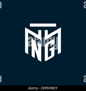 NG monogram initial logo with abstract geometric style design inspiration Stock Vector