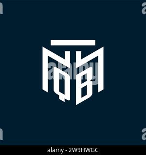 QB monogram initial logo with abstract geometric style design inspiration Stock Vector