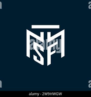 SF monogram initial logo with abstract geometric style design inspiration Stock Vector
