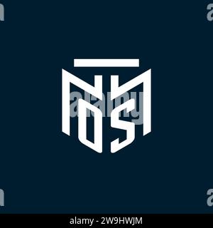 OS monogram initial logo with abstract geometric style design inspiration Stock Vector