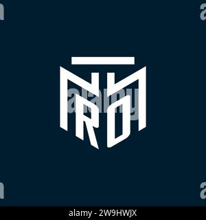 RO monogram initial logo with abstract geometric style design inspiration Stock Vector