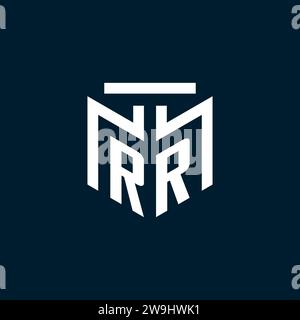 RR monogram initial logo with abstract geometric style design inspiration Stock Vector