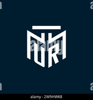 UR monogram initial logo with abstract geometric style design inspiration Stock Vector