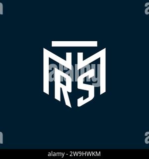 RS monogram initial logo with abstract geometric style design inspiration Stock Vector
