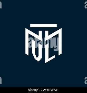 VL monogram initial logo with abstract geometric style design inspiration Stock Vector