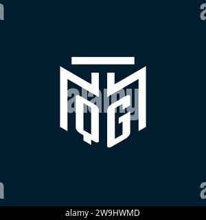 QG monogram initial logo with abstract geometric style design inspiration Stock Vector