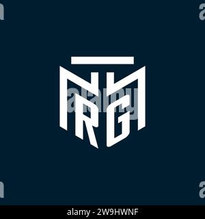 RG monogram initial logo with abstract geometric style design inspiration Stock Vector