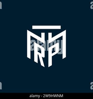 RP monogram initial logo with abstract geometric style design inspiration Stock Vector