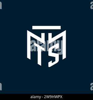 TS monogram initial logo with abstract geometric style design inspiration Stock Vector