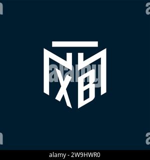 XB monogram initial logo with abstract geometric style design inspiration Stock Vector