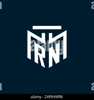 RN monogram initial logo with abstract geometric style design inspiration Stock Vector