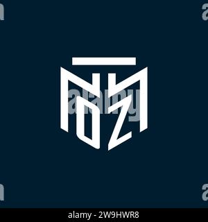 OZ monogram initial logo with abstract geometric style design inspiration Stock Vector