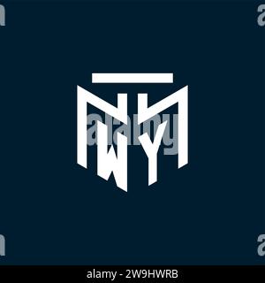 WY monogram initial logo with abstract geometric style design inspiration Stock Vector