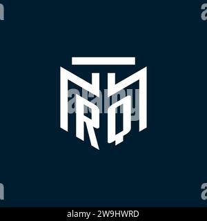 RQ monogram initial logo with abstract geometric style design inspiration Stock Vector