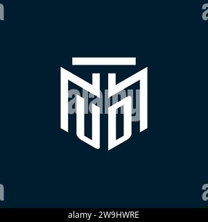 UD monogram initial logo with abstract geometric style design inspiration Stock Vector
