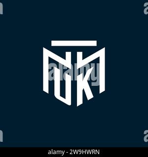 UK monogram initial logo with abstract geometric style design inspiration Stock Vector