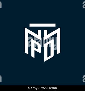PD monogram initial logo with abstract geometric style design inspiration Stock Vector